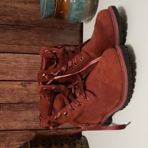 Women's wine Timberland boots